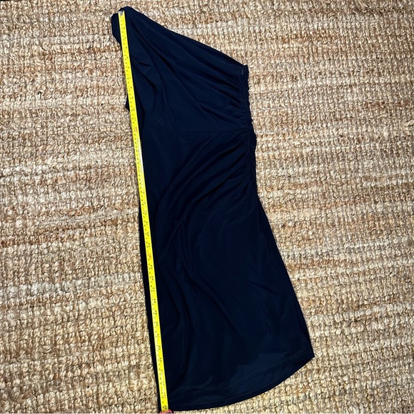 BETSY & ADAM one shoulder navy blue dress - Picture 4 of 16